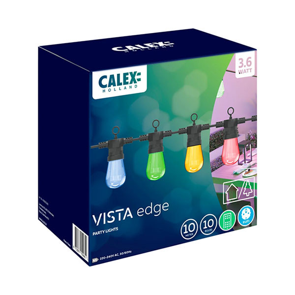 Calex Lichtsnoer | Calex | VISTA | 10 meter (10 leds, IP44, Gekleurd) 4301003300 K150301086 - 5