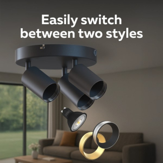 Calex Opbouwspot | Calex (3x GU10, Aluminium, Zwart) 3501001600 K170203963 - 3