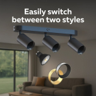 Calex Opbouwspot | Calex (3x GU10, Aluminium, Zwart) 3501001700 K170203964 - 3