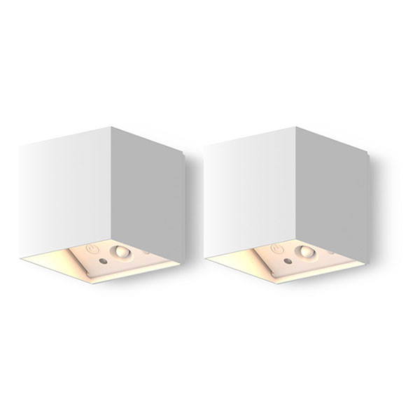 Calex Oplaadbare wandlamp | Calex | Falerna | 2 stuks (Led, 70lm, 2700K, Dimbaar, Afstandsbediening, Sensor, Wit) 4301005400 K170203954 - 1