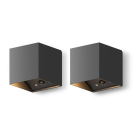 Calex Oplaadbare wandlamp | Calex | Falerna | 2 stuks (Led, 70lm, 2700K, Dimbaar, Afstandsbediening, Sensor, Zwart) 4301004300 K170203952 - 1