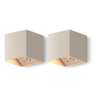Calex Oplaadbare wandlamp | Calex | Falerna | 2 stuks (Led, 70lm, 2700K, Dimbaar, Sensor, Zand) 4301005500 K170203953 - 1