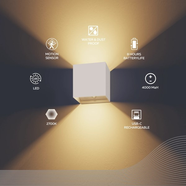 Calex Oplaadbare wandlamp | Calex | Volterra (Led, Up/Down, Wit) 4301003500 K170203951 - 2