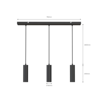 Calex Pendel | Calex (3x GU10, Aluminium, Verstelbaar, Zwart) 3401000700 K170203959 - 3