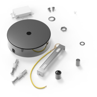 Calex Plafondkap | Calex (Rond, 1 lamp, Glanzend parel zwart) 940024 K170202507 - 2