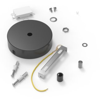 Calex Plafondkap | Calex (Rond, 1 lamp, Mat parel zwart) 940014 K170202502 - 2