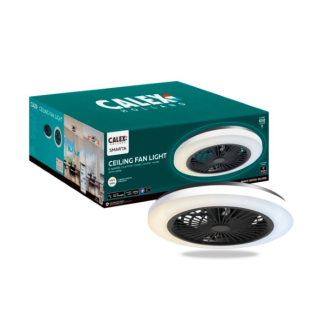 Calex Plafondventilator met lamp | Calex Smart Home | Halo (6 standen, Zomer- en wintermodus, 21.5W, 45dB, 3000 – 6500K, 650lm, Dimbaar,  Ø50 cm) 5701000400 K170203893 - 2