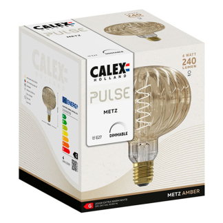 Calex Pulse | Metz | E27 (4W, 240lm, 2000K, Dimbaar, Amber) 2101002700 K170202490 - 3