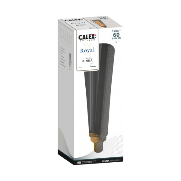 Calex Royal | Kinna | E27 (Led, 3.5W, 60lm, 2000K, Dimbaar, Titanium) 2101005800 K150303629 - 2