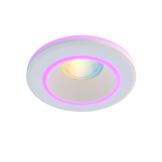 Calex Slimme inbouwspot | Calex Smart Home | Halo (Led, 6.5W, RGBW, 2700 – 6500K, 340lm, IP44, Dimbaar, Ø9.4 cm, Wit) 5301001100 K170203620 - 1