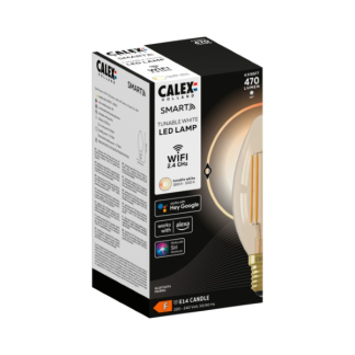 Calex Slimme lamp E14 | Calex Smart Home | Kaars (Led, 4.9W, 470lm, 1800 - 3000K, Dimbaar) 5101002900 K170202934 - 2