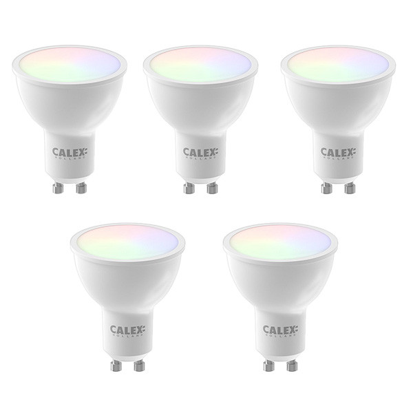 Calex Slimme spot GU10 | Calex Smart Home | Spot   | 5 stuks (4.9W, 345lm, RGBW, 2200-4000K,  Dimbaar)  V170203041 - 1