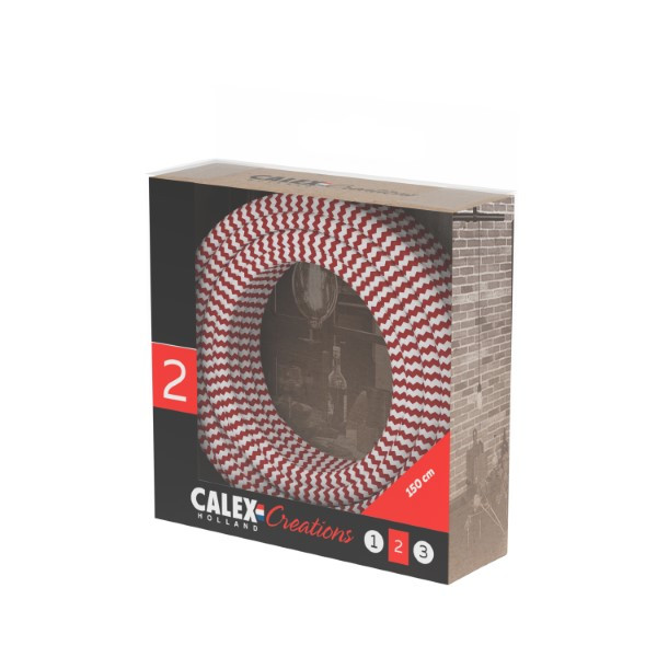 Calex Strijkijzersnoer | Calex | 1.5 meter (2 x 0.75 mm², Rood/Wit gestreept) 940234 K170202524 - 3