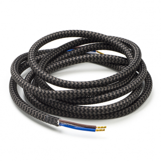 Calex Strijkijzersnoer | Calex | 1.5 meter (2 x 0.75 mm², Zwart/Grijs gestreept) 940242 K170202528 - 1