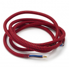 Calex Strijkijzersnoer | Calex | 1.5 meter (2 x 0.75 mm², Zwart/Rood gestreept) 940240 K170202527 - 1