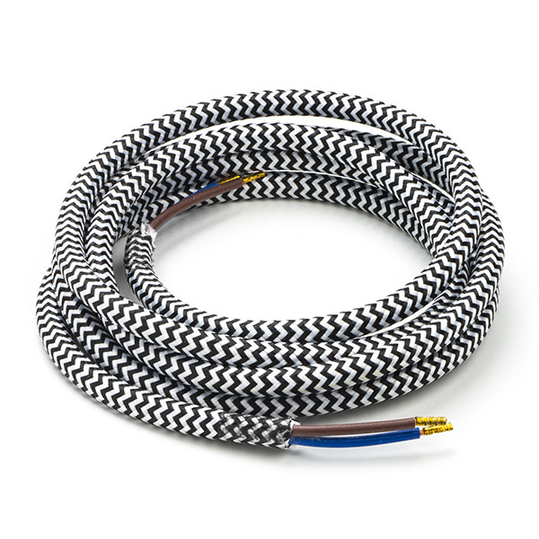 Calex Strijkijzersnoer | Calex | 1.5 meter (2 x 0.75 mm², Zwart/Wit gestreept) 940244 K170202529 - 1