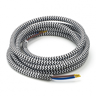 Calex Strijkijzersnoer | Calex | 1.5 meter (2 x 0.75 mm², Zwart/Wit gestreept) 940244 K170202529 - 1