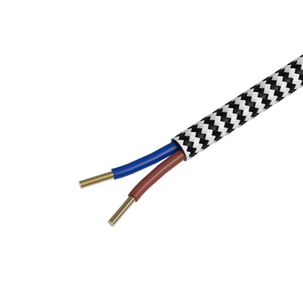 Calex Strijkijzersnoer | Calex | 1.5 meter (2 x 0.75 mm², Zwart/Wit gestreept) 940244 K170202529 - 2
