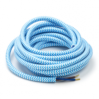 Calex Strijkijzersnoer | Calex | 3 meter (2 x 0.75 mm², Blauw/Wit gestreept) 940278 K170202539 - 1