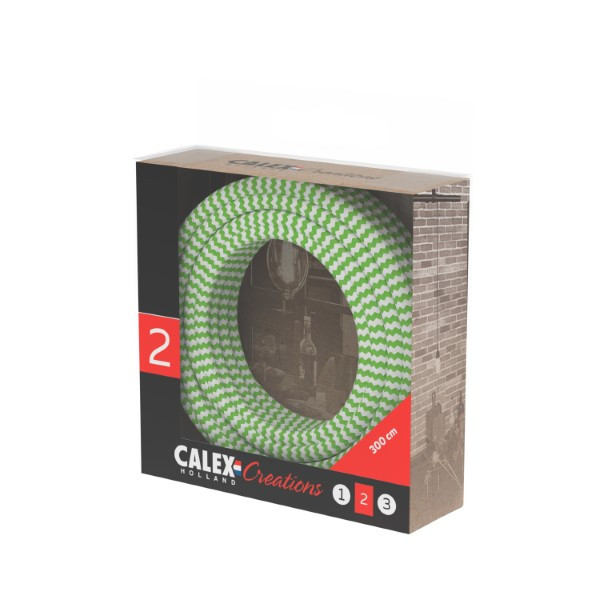Calex Strijkijzersnoer | Calex | 3 meter (2 x 0.75 mm², Limoen/Wit gestreept) 940280 K170202540 - 3