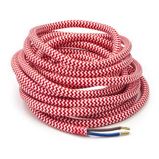 Calex Strijkijzersnoer | Calex | 3 meter (2 x 0.75 mm², Rood/Wit gestreept) 940276 K170202538 - 1