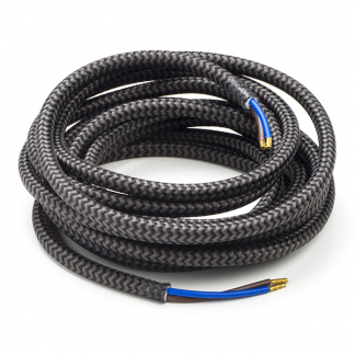 Calex Strijkijzersnoer | Calex | 3 meter (2 x 0.75 mm², Zwart/Grijs gestreept) 940284 K170202542 - 1