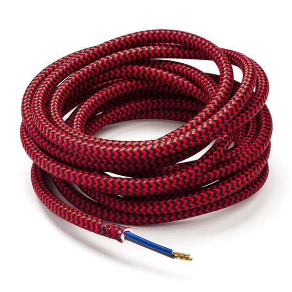 Calex Strijkijzersnoer | Calex | 3 meter (2 x 0.75 mm², Zwart/Rood gestreept) 940282 K170202541 - 1