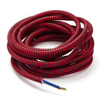 Calex Strijkijzersnoer | Calex | 3 meter (2 x 0.75 mm², Zwart/Rood gestreept) 940282 K170202541 - 1