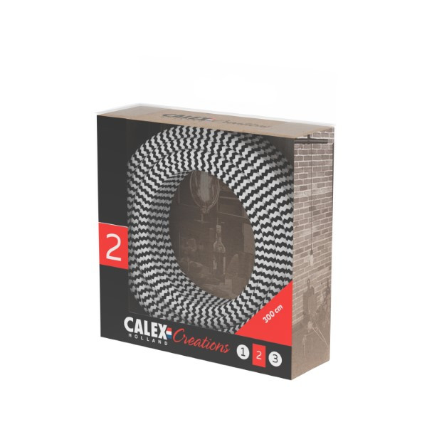Calex Strijkijzersnoer | Calex | 3 meter (2 x 0.75 mm², Zwart/wit gestreept) 940286 K170202543 - 3