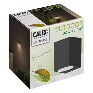 Calex Wandlamp buiten | Calex | Sanremo (GU10, Down, Zwart) 4301000300 K150101122 - 4