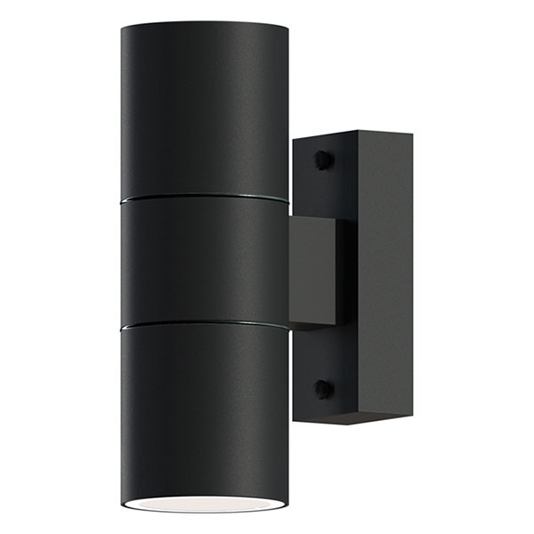 Calex Wandlamp buiten | Calex | Turin (2x GU10, RVS, Up/Down, Zwart) 4301000900 K150101137 - 1