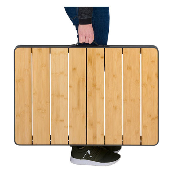 Camp Active Campingtafel | Camp Active | 75 x 55 x 71 cm (Verstelbaar, Bamboe en aluminium) 871125255686 K170105172 - 4