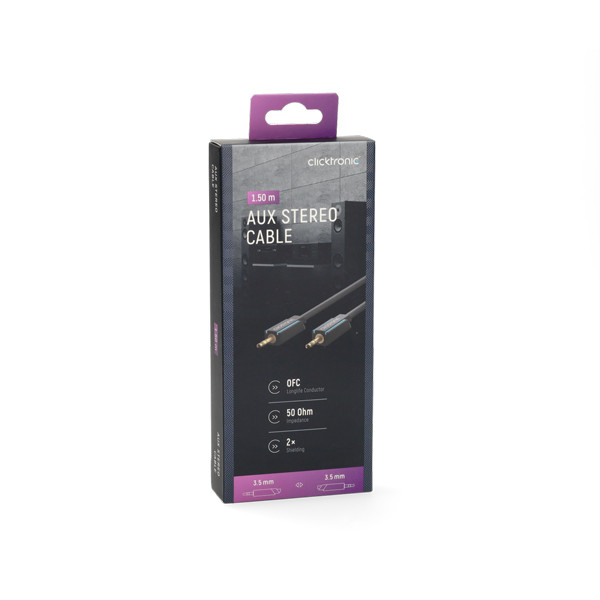 Clicktronic 3.5 mm jack kabel | M ↔ M | Clicktronic | 1.5 m (Stereo, Verguld, 3-polig) 70477 K010214407 - 6