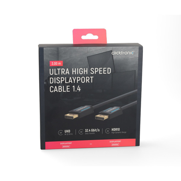 Clicktronic DisplayPort kabel 1.4 | Clicktronic | 3 meter (8K@60Hz, HDR) 40995 K010214398 - 3