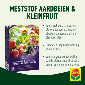 Compo Aardbeien en kleinfruit mest | Compo | 850 gram (19 m², Hersluitbaar) 2536212017 2560302017 K170115794 - 2