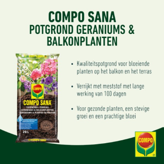 Compo Bloeiende planten en geraniums potgrond | Compo | Sana | 20 liter (Aqua mix, Meststof) 2229714017 K170116073 - 2