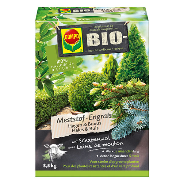 Compo Buxus, hagen en coniferen mest | Compo | 3.5 kg (Organisch, Hersluitbaar) 2037502017 K170116093 - 1