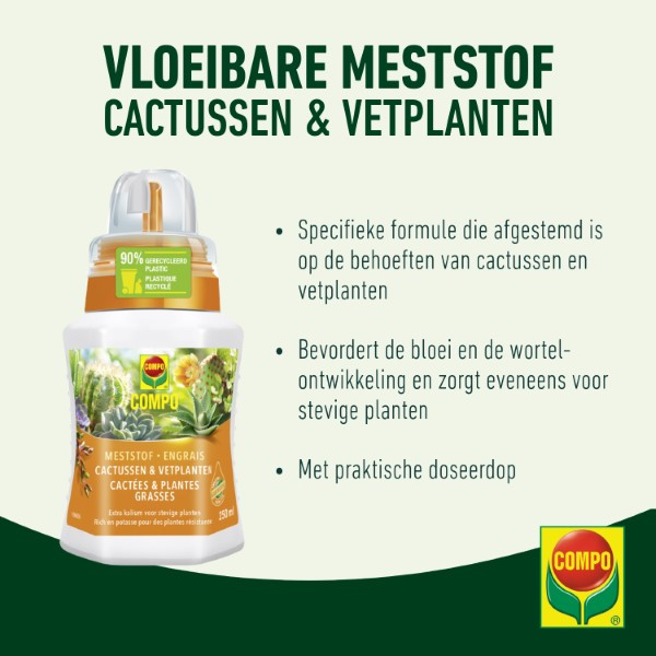 Compo Cactus en vetplanten voeding | Compo | 250 ml (Vloeibaar) 1406422017 K170115784 - 2