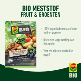 Compo Fruit en groenten mest | Compo | 3.5 kg (Organisch, Hersluitbaar) 2037602017 K170116085 - 3