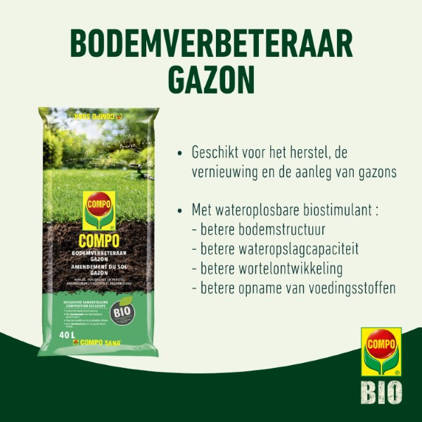Compo Gazon bodemverbeteraar | Compo | 40 liter (Bio-label, Organisch) 2633304017 K170116045 - 2