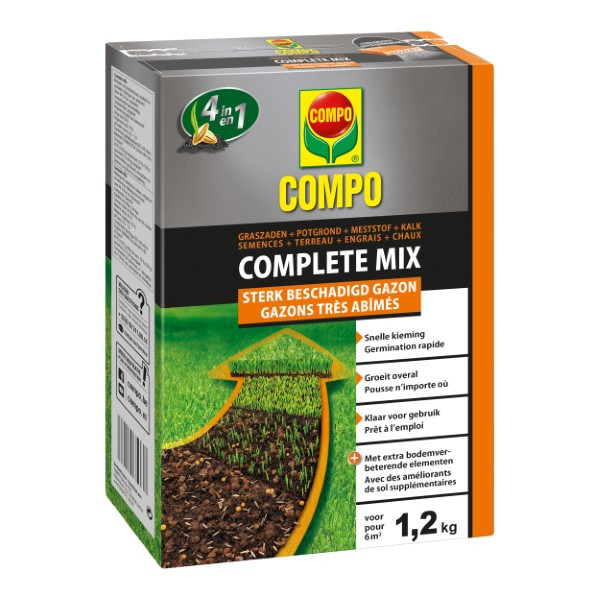 Compo Gazon hersteller | Compo | 6 m² (Graszaad, Grond, Meststof, Kalk, Strooidoos, 1.2 kg) 2179602017 K170116050 - 1