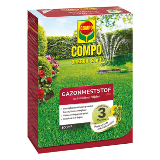 Compo Gazonmest | Compo | 3 kg (100 m², 2-in-1, Anti-onkruid) 1330652017 K170116042 - 1
