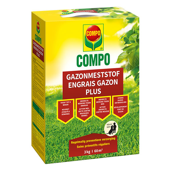 Compo Gazonmest | Compo | 3 kg (60 m², Anti-onkruid, Anti-mos) 2601402017 2860202017 K170116040 - 1
