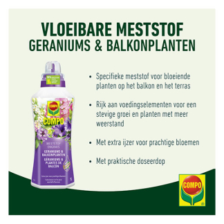 Compo Geraniums en bloeiende planten mest | Compo | 2.5 liter (25 m², Bio-label) 1438232017 K170115955 - 2