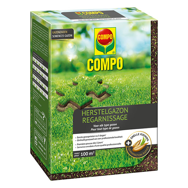 Compo Graszaad herstel | Compo | 100 m² (Snel kiemend, Strooidoos, 2 kg) 1387402017 K170116058 - 1
