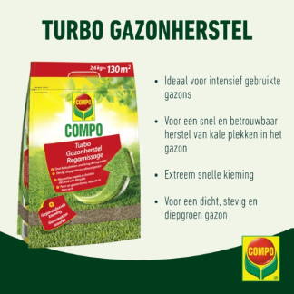 Compo Graszaad herstel | Compo | 130 m² (Snel kiemand, Kale plekken, 2.6 kg) 2383302017 K170115779 - 2