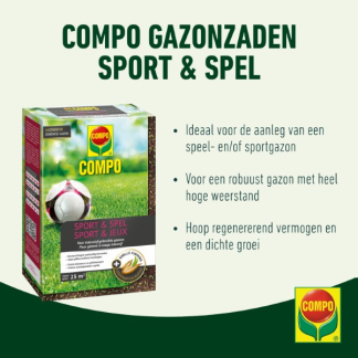 Compo Graszaad speelgazon | Compo | 25 m² (Snel kiemend, Strooidoos, 500 gram) 2181002017 K170501686 - 3