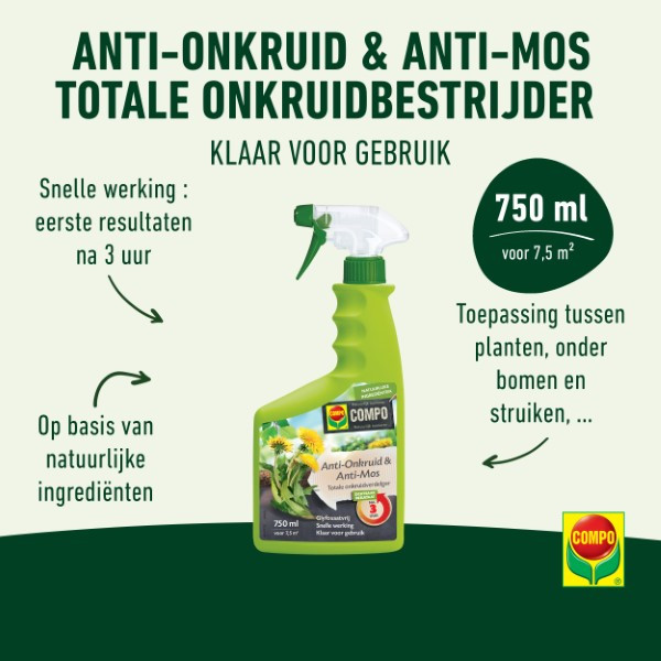 Compo Onkruidverdelger en mos verwijderaar | Compo | 7.5 m² (Gebruiksklaar, 750 ml) 2651602003 K170116064 - 3