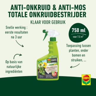 Compo Onkruidverdelger en mos verwijderaar | Compo | 7.5 m² (Gebruiksklaar, 750 ml) 2651602003 K170116064 - 3