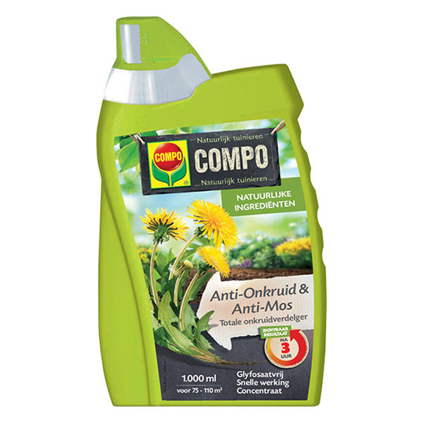 Compo Onkruidverdelger en mos verwijderaar | Compo | 80 m² (Concentraat, 1 liter) 2651502003 K170116063 - 1